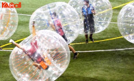 zorb ball giant in snow field